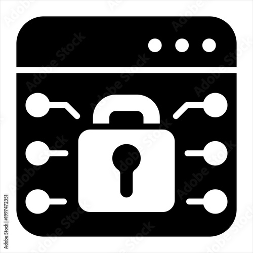 Encryption Single Icon Glyph Black