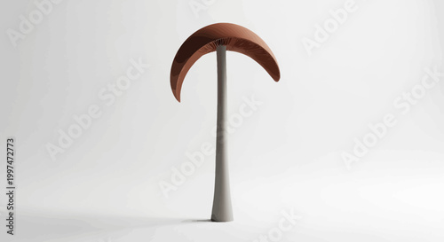 Modern Lamp with Crescent Shade and Concrete Base
