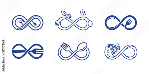 Photos Abstract food symbols infinitesimal loop concepts