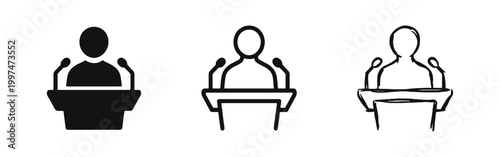 Speaker at Podium Public Speaking Icon