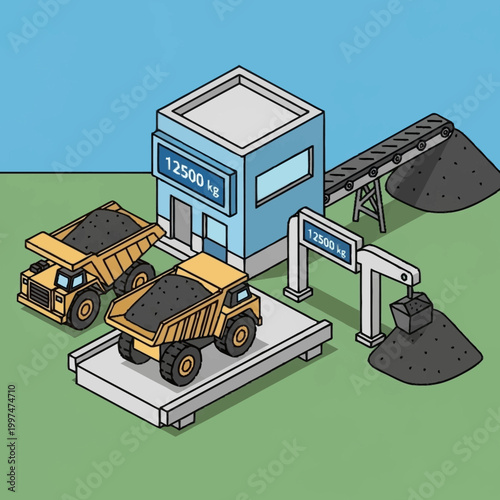 Industrial mining site with heavy machinery.
