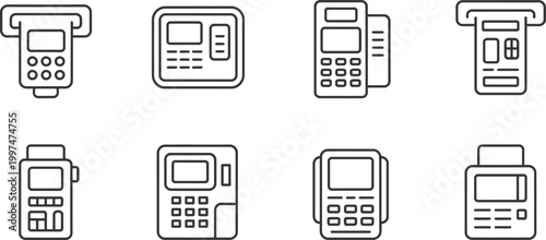 Konstfotografi Telephone, phone, communication, device, icons, set of 8, black and white, line