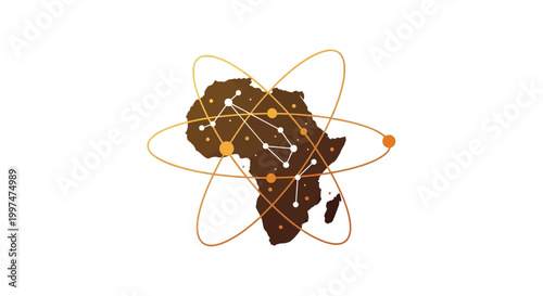 Africa continent atomic energy concept.