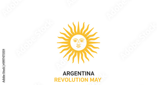 Argentina Revolution May Sun Logo Symbol.