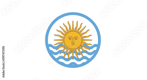 Argentine Sun Emblem Symbol Icon.