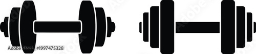 Dumbbell vector illustration fitness equipment for strength training exercise