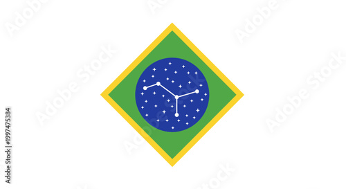 Brazilian flag emblem symbol logo.