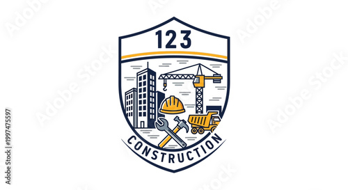 Construction Industry Logo Design Emblem.