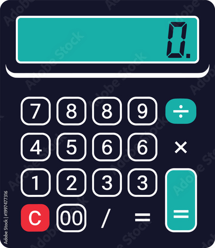 Calculator icon for accounting and finance calculations modern digital device flat design vector illustration.