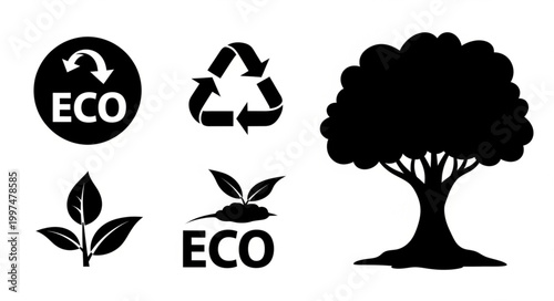 Eco friendly symbols and tree logo.