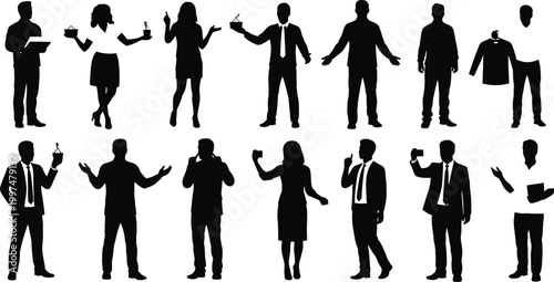 Professional people various hand gestures vector icons isolated on white background, Vector