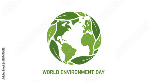Green Globe with Leafy Environment.