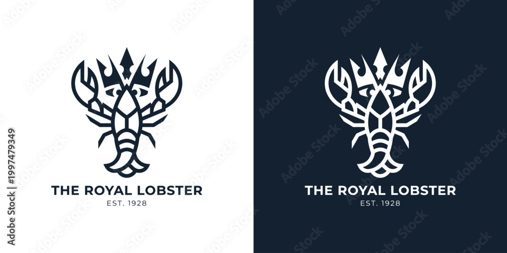 Obraz premium Lobster emblem design for restaurant or food industry concept