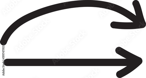 Black sketch of a circular and horizontal arrow indicating a continuous process or cycle