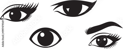 Intense gaze a collection of expressive hand drawn eyes and eyebrows