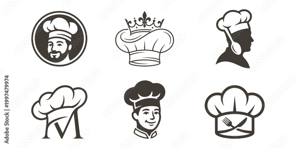 Fototapeta premium Chef hat illustrations culinary designs