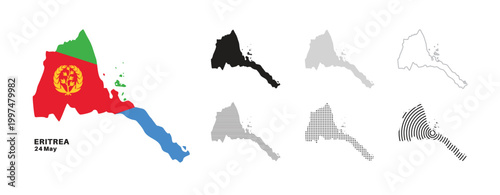 фотографія Set of isolated eritrea maps