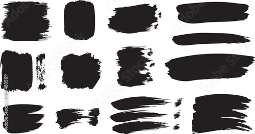Abstract black brush strokes collection artistic textures and dynamic shapes
