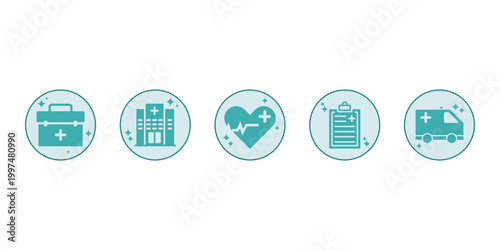 Set of Flat Medical and Healthcare Vector Icons