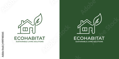 Eco habitat logo sustainable living solutions icon