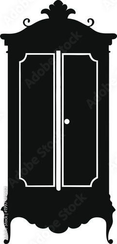 Armoire a tall ornate wardrobe silhouette