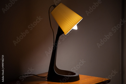 Modern table lamp with warm ambient lighting