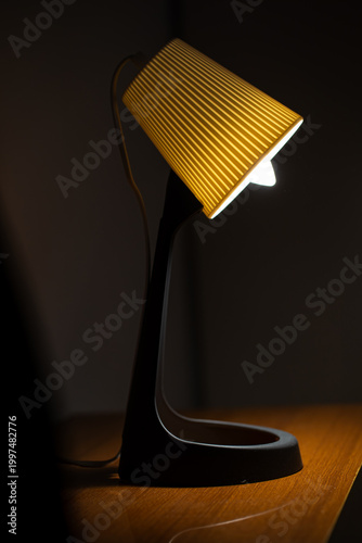 Modern table lamp with warm ambient lighting