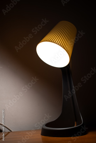Modern table lamp with warm ambient lighting