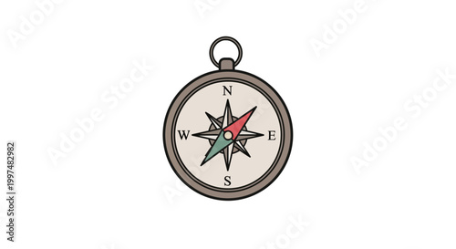 Vintage Compass Navigation Tool Instrument.