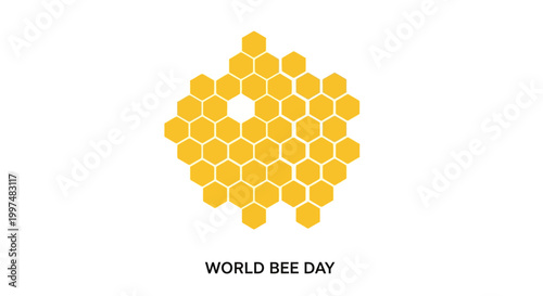 World Bee Day Honeycomb Illustration Design.