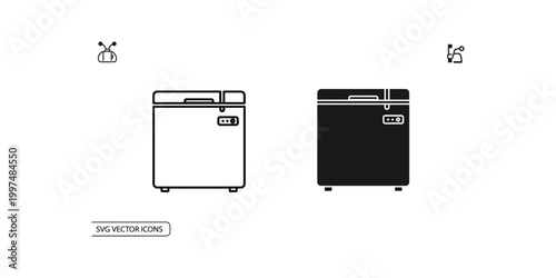 Comparison of a white and black portable ice maker appliance icons