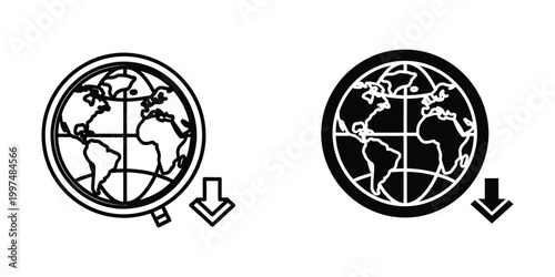 Illustration of globe views showing light and dark sides during rotation