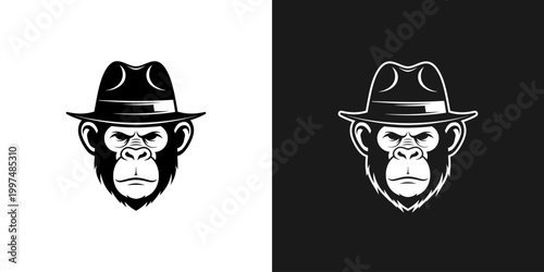 Gorilla wearing hat illustration