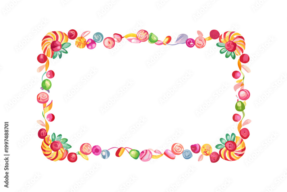 Naklejka premium Colorful Candy Frame Illustration