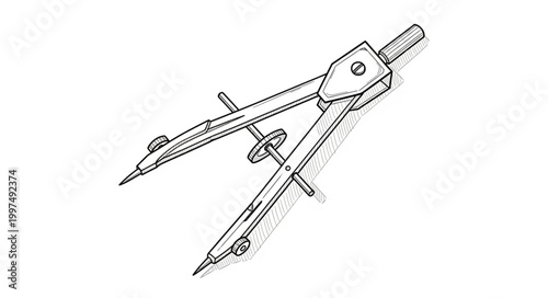 Obraz na plátně Drafting Compass Tool for Drawing Circles and Arcs.