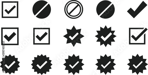 Foto Check mark icons vector set