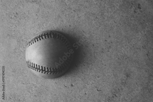 Wall Mural Old used baseball background with vintage texture background, copy space for sport