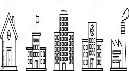 Modern minimalist marine life vector icon set with octopus squid and jellyfish silhouettes for logo design