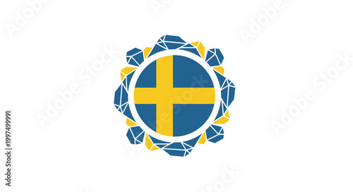 Sweden flag symbol nordic country sign.