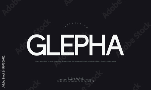 Glepha sans serif modern font showcase graphic design with typography typeface alphabet lettering minimalist branding headline corporate