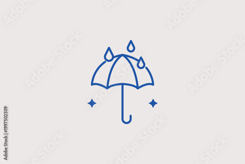 Partly cloudy day line icon for sun and cloud intervals during daylight hours. Bright vector illustration for garden planning apps and picnic spot recommendations.