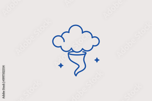 Wind line icon for breeze flow and atmospheric air movement. Minimalist vector illustration for air quality monitoring sites and ventilation system control panels.