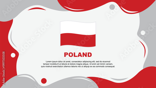 Poland Flag Abstract Background Flat Design Template. Poland Independence Day Banner Wallpaper Vector Illustration. Poland Background