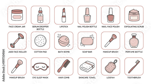 Collection of beauty and skincare products