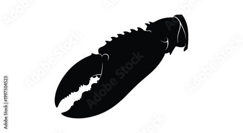 Lobster silhouette vector illustration in black with detailed seafood shape for restaurant branding menu design and coastal graphics