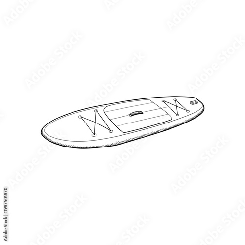 Stand-up paddleboard outline on white background  