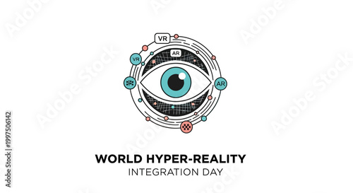 Eye with futuristic circuit design.