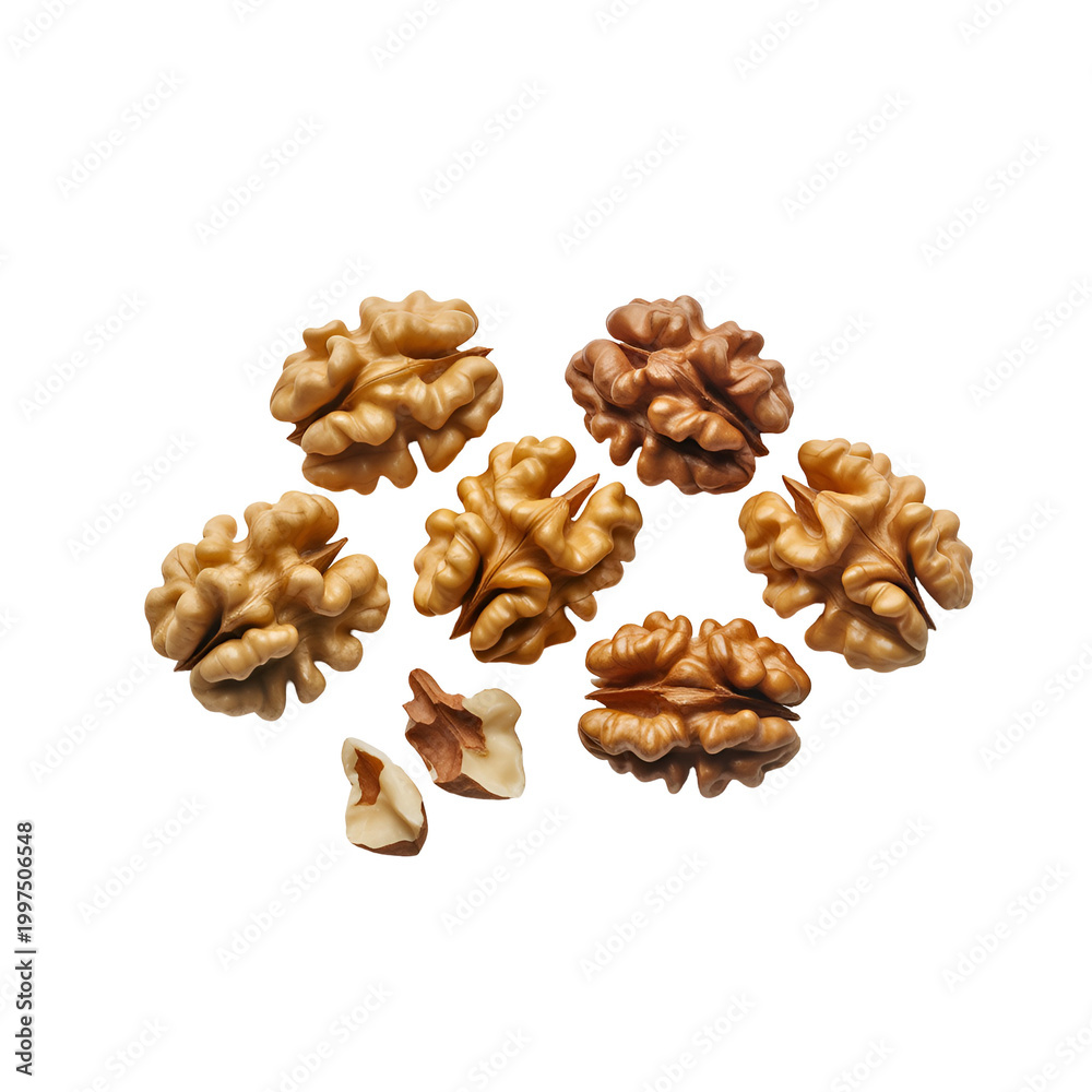 Obraz premium Homemade walnut and honey clusters arranged on a light surface