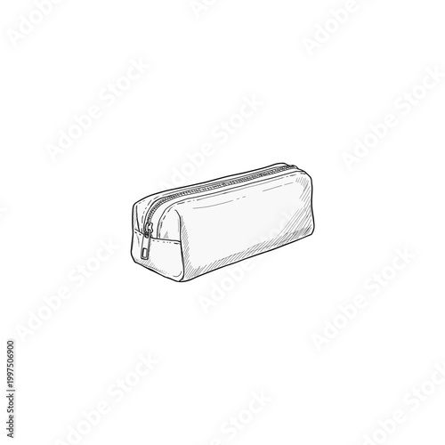 Transparent pencil case with zipper in minimalist design  