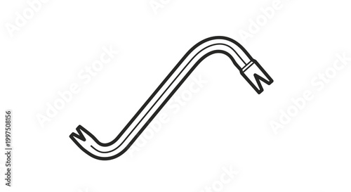 Crowbar Tool Isolated on White Background - Construction and Demolition Equipment